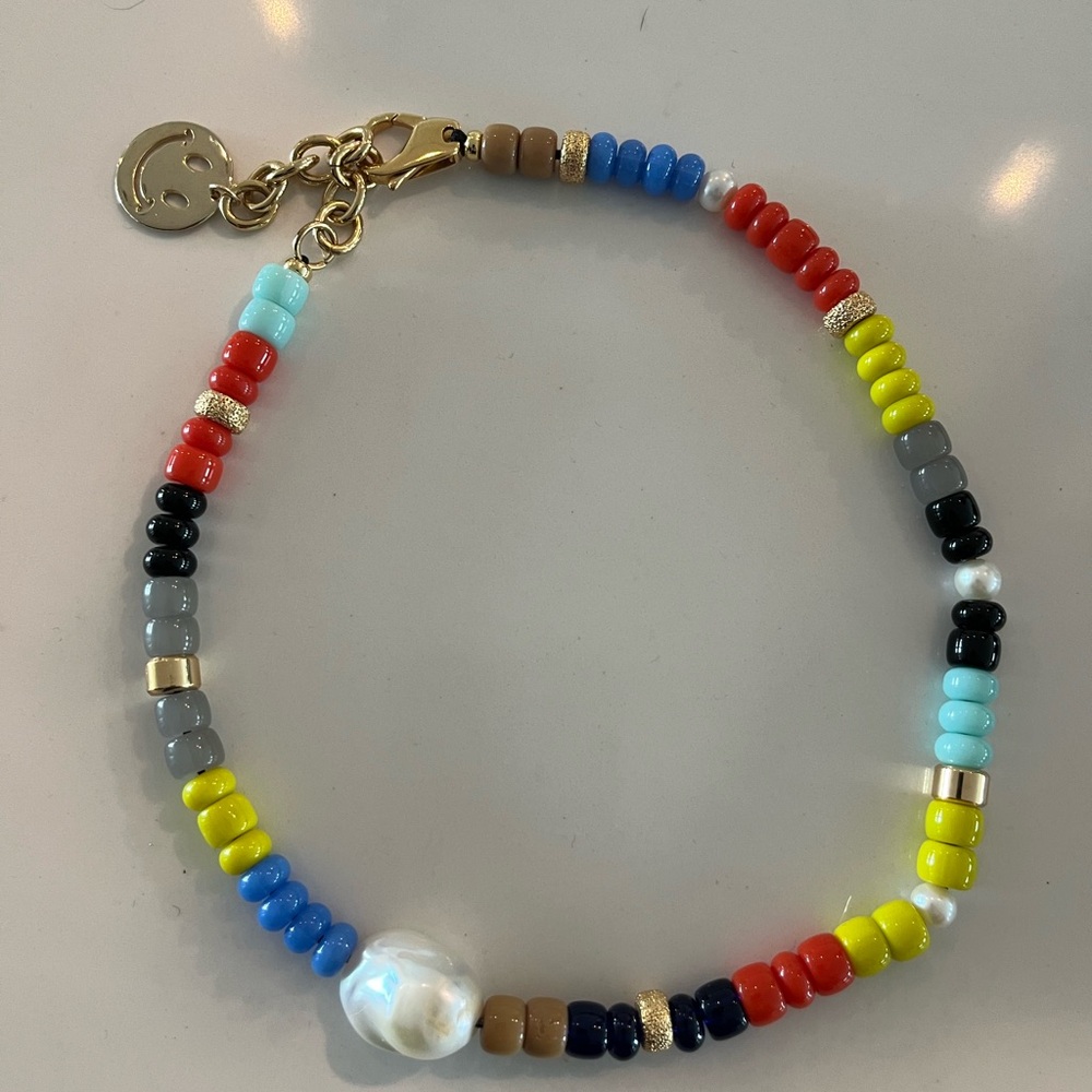 Colorful Beaded Bracelet with Pearl Accent